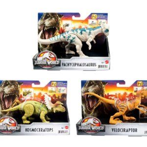 Jurassic World Legacy Collection Pachycephalosaurus, KOSMOCERATOPS ,Velociraptor